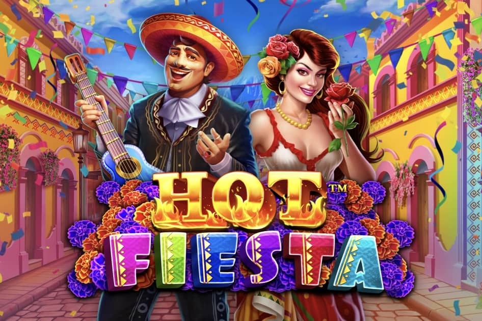 Hot Fiesta Slot, jogos de cassino online, vitórias, giros grátis, celebração.